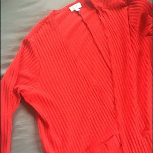LuLaRoe XL Red Sarah Duster Cardigan Sweater-EUC